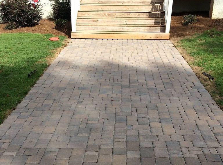 New paver walkway leading to front steps
